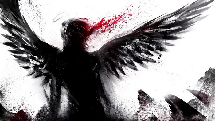 Dark Angel with Blood Splatter