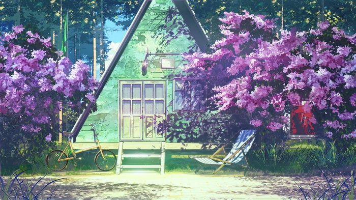 purple, bicycle, ArseniXC, triangle, red, Everlasting Summer, hammocks