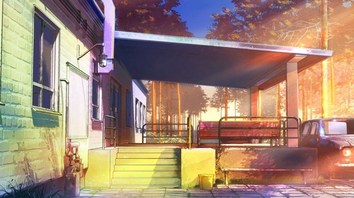 Everlasting Summer building with car and trees