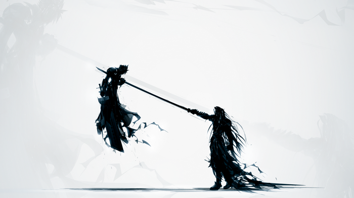 Cloud Strife and Sephiroth in Final Fantasy battle