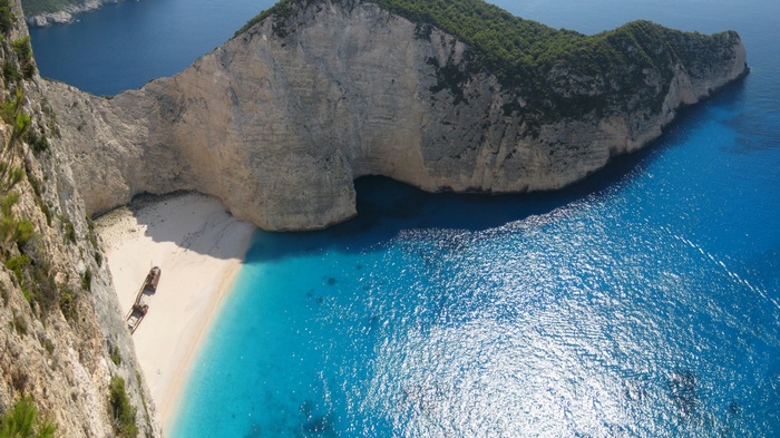 Navagio Beach, Zakynthos, Greece with Shipwreck