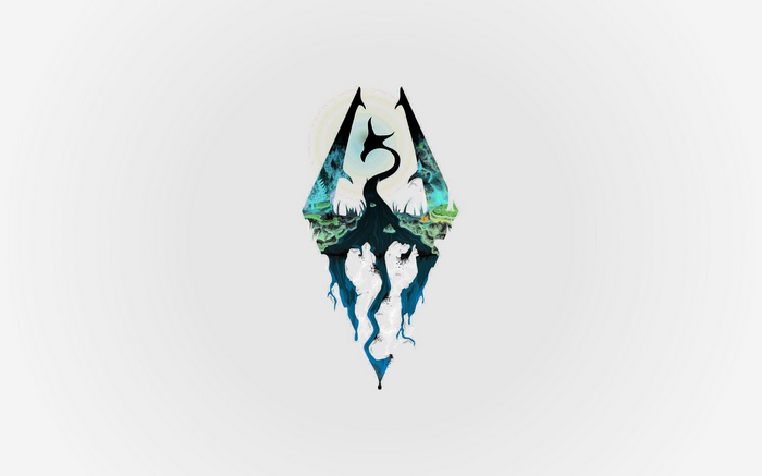 The Elder Scrolls V: Skyrim minimalist dragon logo