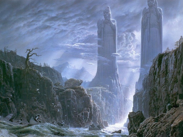 The Argonath statues in The Lord of the Rings