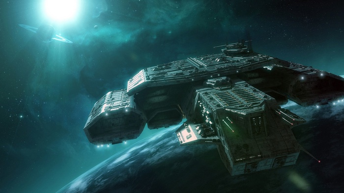 Stargate Daedalus class spaceship in space