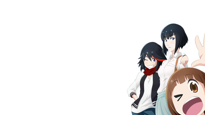 Matoi Ryuuko, Mankanshoku Mako, Kiryuin Satsuki from Kill la Kill