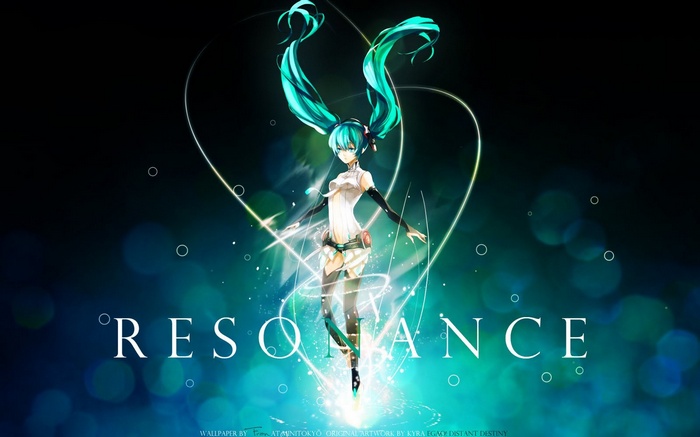Hatsune Miku with Resonance text