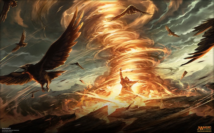 Magic: The Gathering Tornado with Birds and Fire