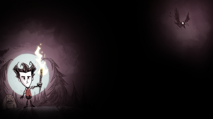 Wilson holding a torch in Dont Starve