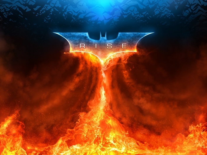 The Dark Knight Rises Batman Logo with Fire