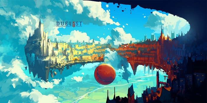 Duelyst, Anton Fadeev, floating island, artwork, concept art, digital art, video games