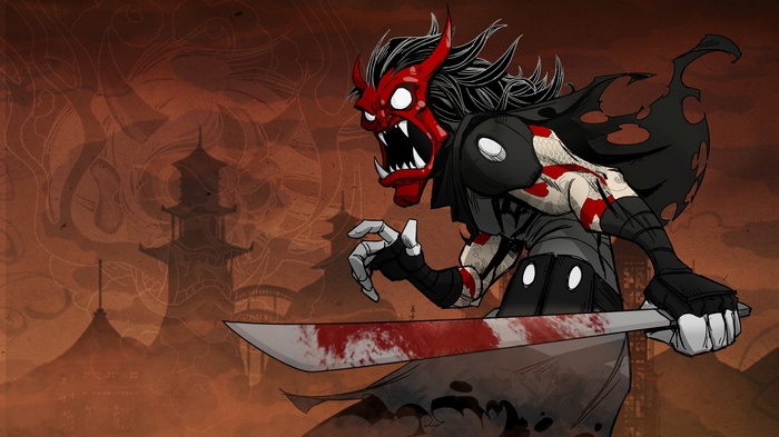 Mark of the Ninja character with bloody sword