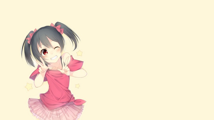 Yazawa Nico, Love Live!, anime girls, anime, twintails, simple background