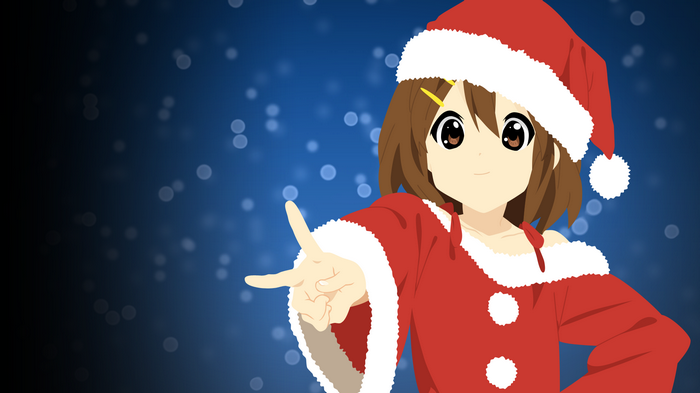 Yui Hirasawa in Christmas Outfit with Bokeh Background