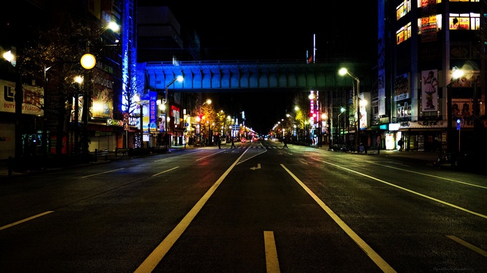 Akihabara street at night in Tokyo, Japan