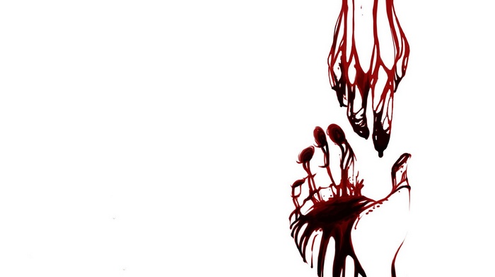 Artwork of blood dripping from hands