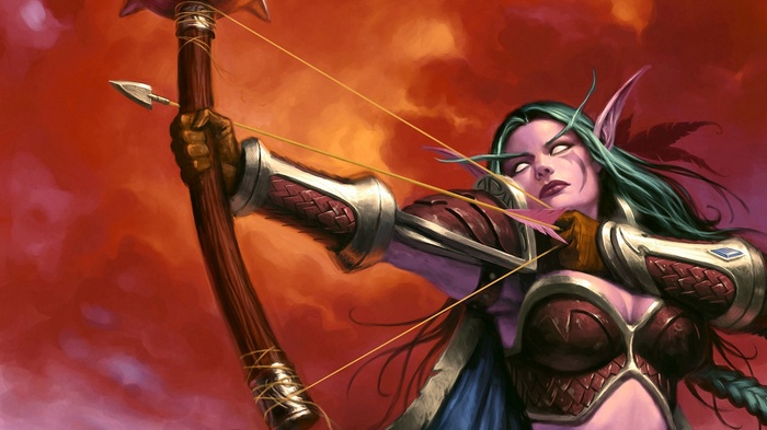 Sylvanas Windrunner drawing her bow