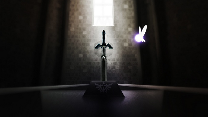 The Master Sword and Navi in The Legend of Zelda