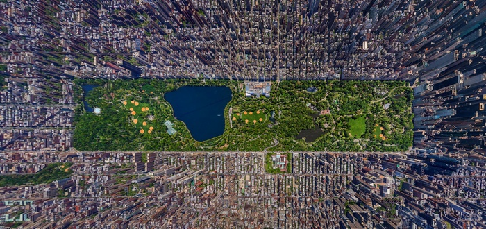 Aerial view of Central Park, New York City