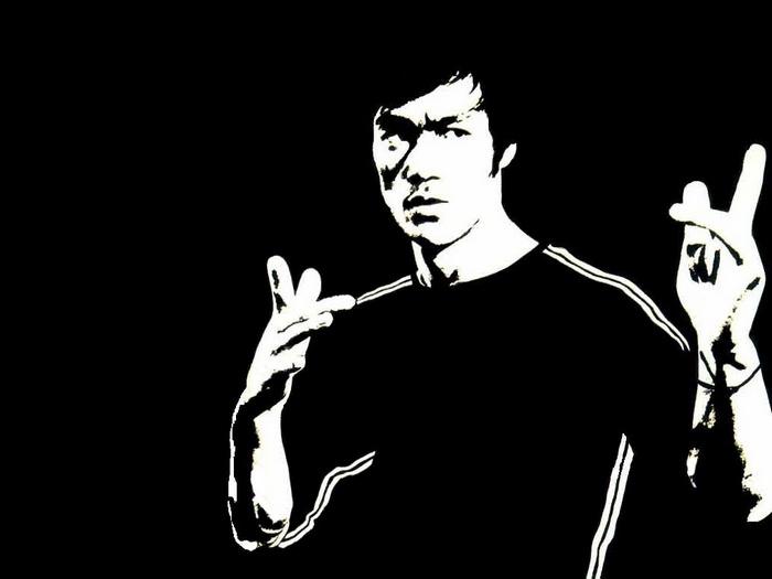 Bruce Lee in monochrome style