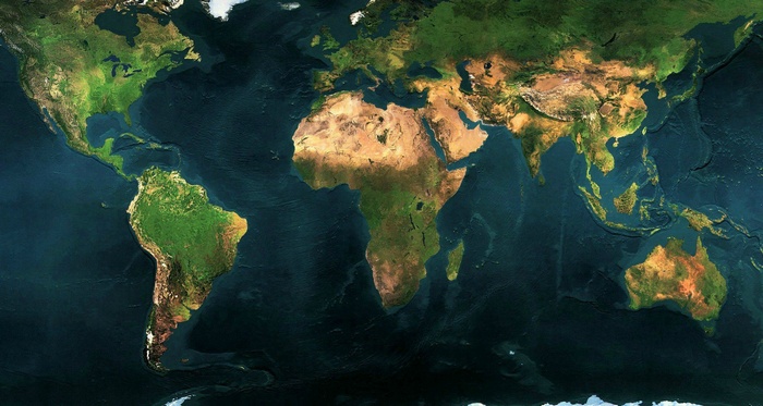 Digital art of Earth as a world map
