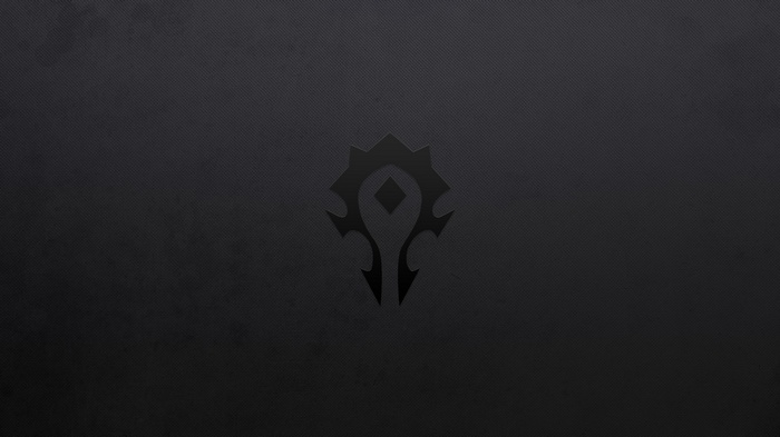 World of Warcraft Horde symbol on a dark background