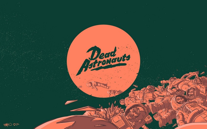 Dead Astronauts artwork with skulls and spaceships