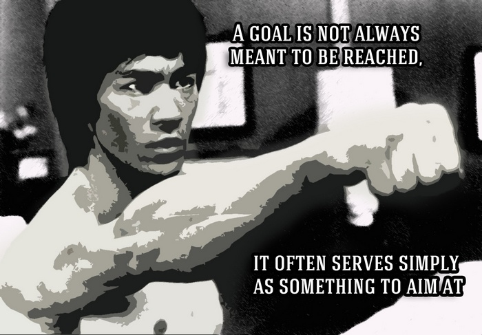 Bruce Lee motivational quote about goals