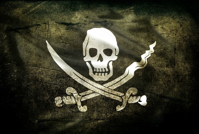 Pirate flag with skull and swords