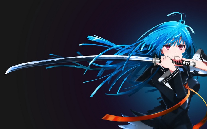 Blue-haired ninja girl character - wide 8