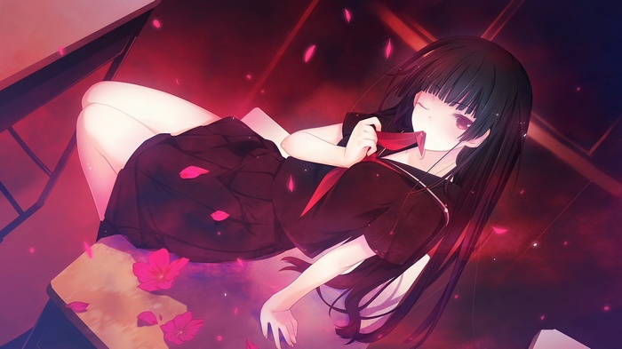 Kanoe Yuuko from Tasogare Otome x Amnesia in a school uniform