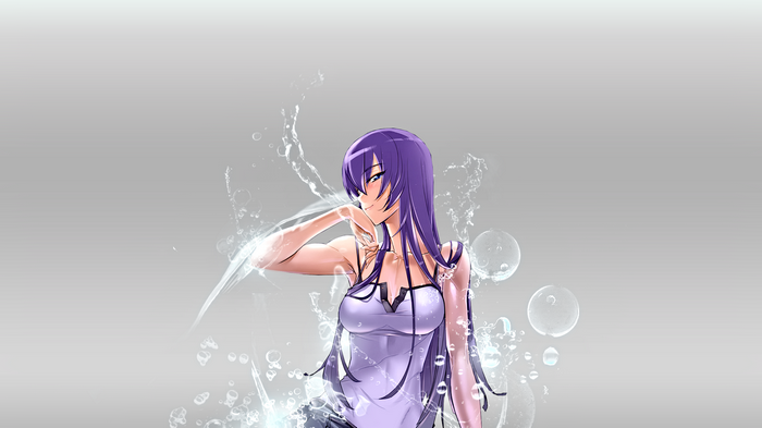 Busujima Saeko from Highschool of the Dead with bubbles