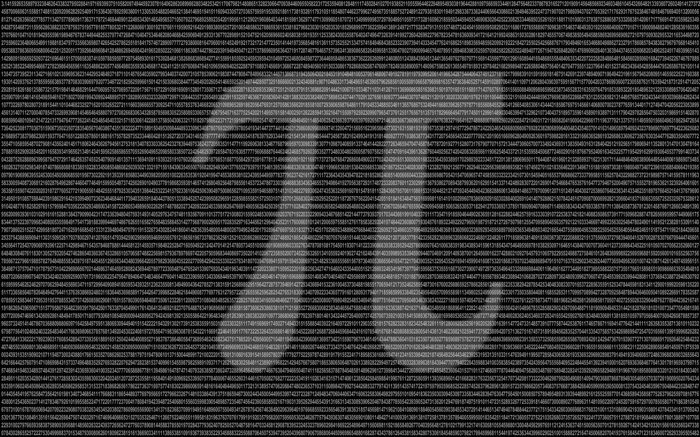 Pi symbol made of numbers