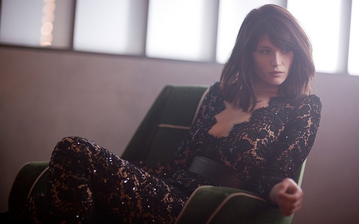 Gemma Arterton in a black lace jumpsuit
