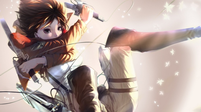 Mikasa Ackerman from Shingeki no Kyojin in action