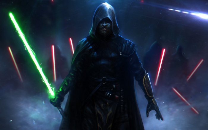 Star Wars Sith Lord with Green Lightsaber