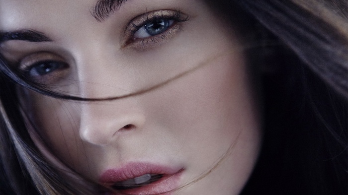 Close-up of a woman's face with makeup
