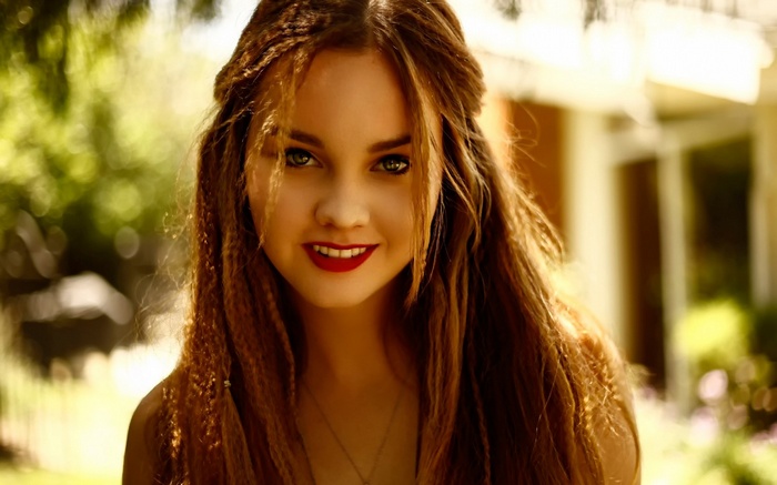 Liana Liberato portrait with braided hair