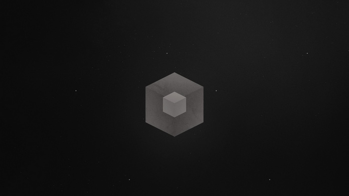 Abstract cube art with a smaller cube inside