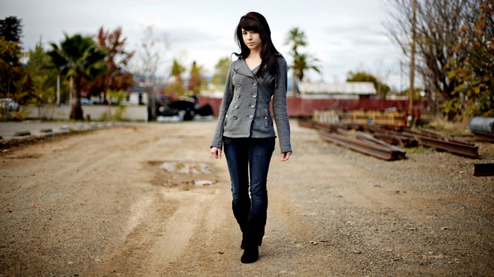 Breana Rich walking in an urban environment