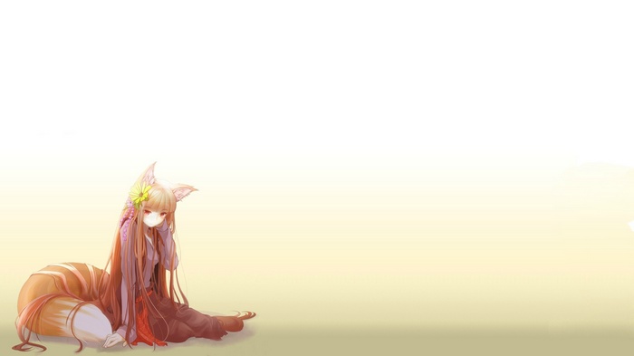Holo from Spice and Wolf with fox ears and tail