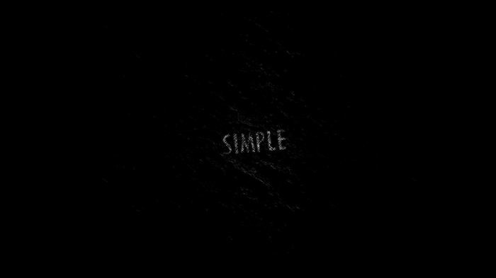 The word SIMPLE written in white on a black background