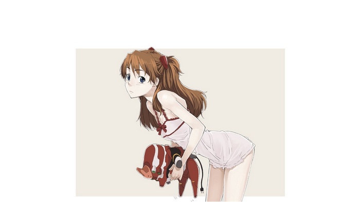 Asuka Langley Soryu holding EVA Unit 02