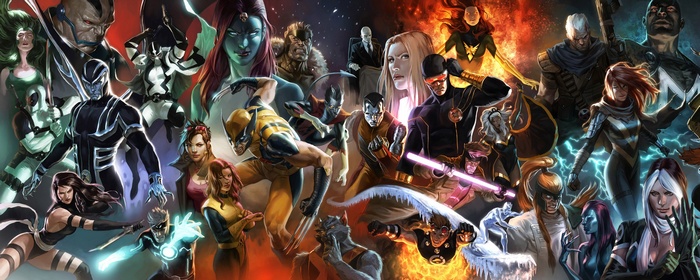 X-Men Characters Assemble in a Comic Art Collage