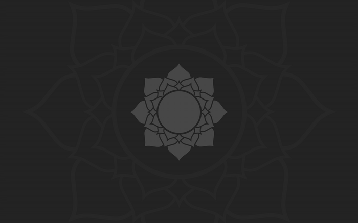 Minimalist dark background with lotus flower pattern