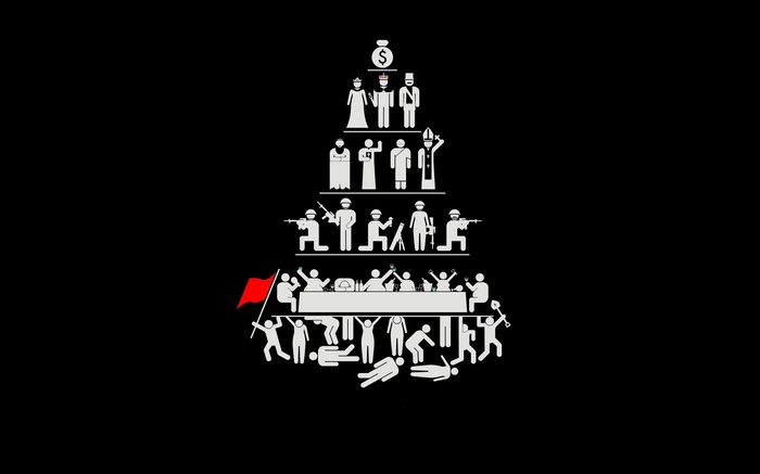 Social Hierarchy Pyramid with Money at the Top