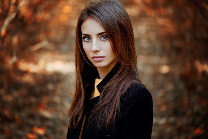 Portrait of Ann Nevreva with blue eyes