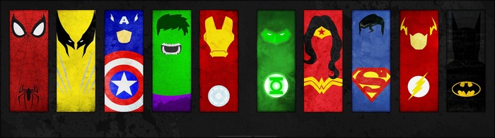 Collage of Marvel and DC Comics Superheroes