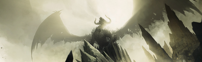 Guild Wars 2 Dragon in a Misty Landscape