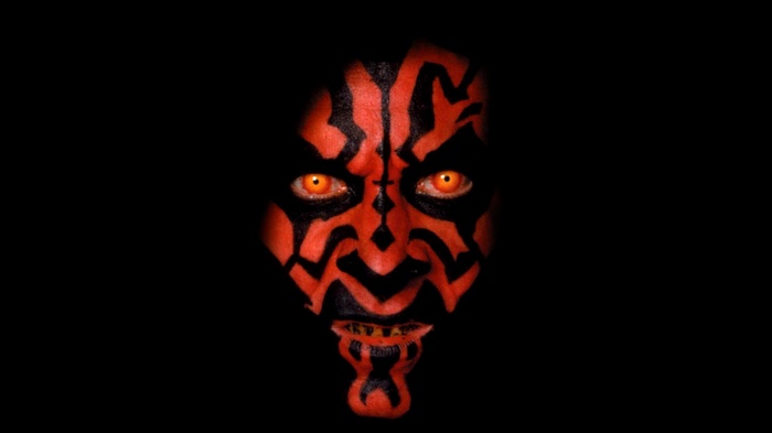 Darth Maul face with red and black markings