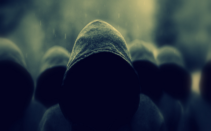 People in hoods in the rain